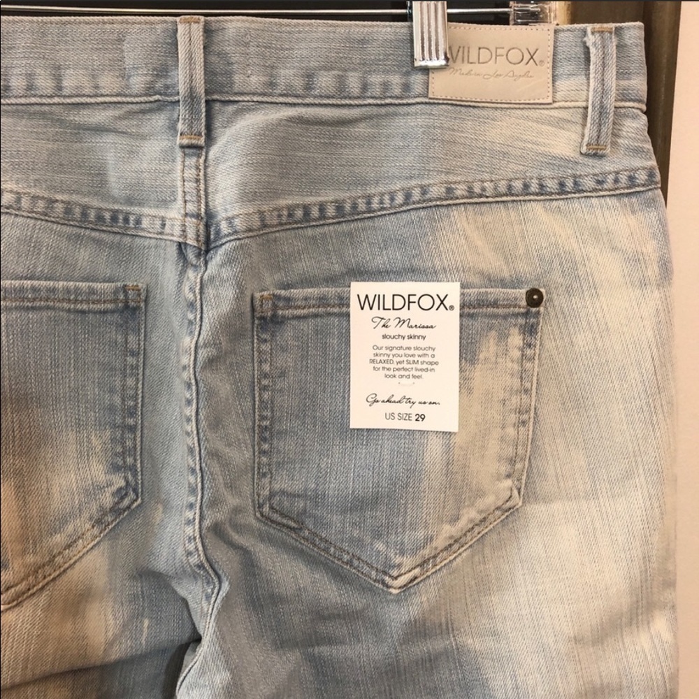 Wildfox “The Marissa” Slouchy Skinny Crop Jeans Distressed Boyfriend Size 29 NWT - Picture 7 of 10